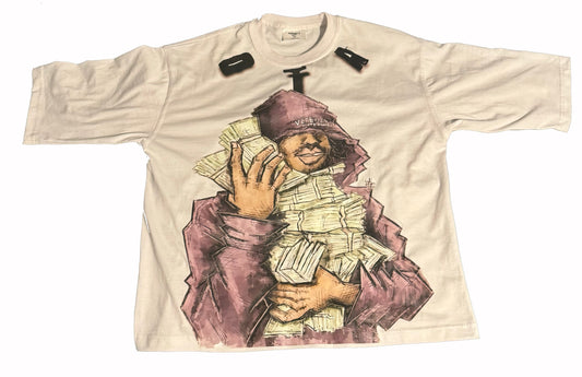 'GET RICH OR DIE HARD TRYIN' Over-sized T-Shirt